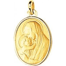 Médaille Vierge plaqué or -...