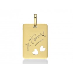 Pendentif or - Je t'aime 