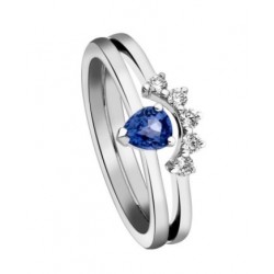 Bague or, saphir et diamant 