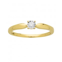 Bague solitaire diamant -...