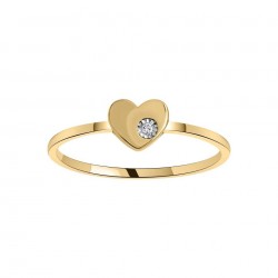 Bague or et diamant  - Coeur