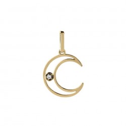 Pendentif or et diamant - Lune