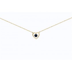 Collier or et saphir - Coeur