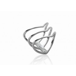 Bague argent rhodié - Triple V