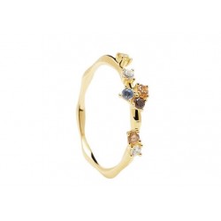 Bague argent doré - Five gold