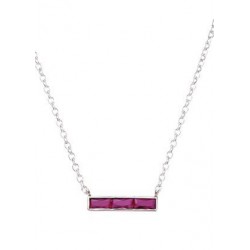 Collier argent rhodié - Fushia