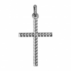 Croix argent rhodié - diamanté