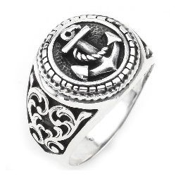 Bague argent - Ancre