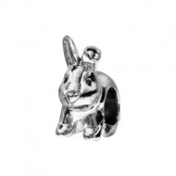 Charm argent  rhodié - Lapin