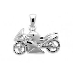 Pendentif argent rhodié - Moto