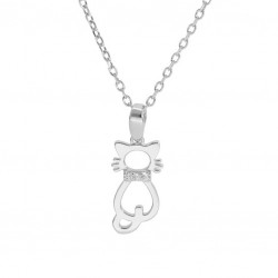 Collier argent rhodié -...