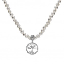 Collier argent  rhodié -...