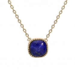 Collier plaqué or - Lapis...