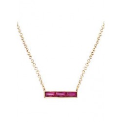 Collier plaqué or - Fushia