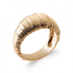 Bague plaqué or - Striée