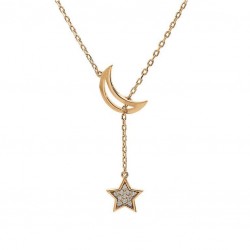 Collier plaqué or - Lune -...