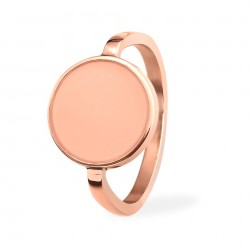 Bague acier doré rose -...