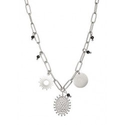 Collier acier - Agathe noire