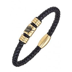 Bracelet homme - Cuir noir...