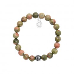 Bracelet unakite 8 mm -...