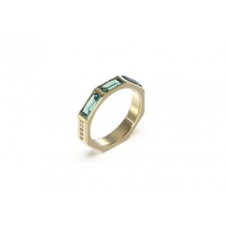 Bague acier doré - Aqua -...