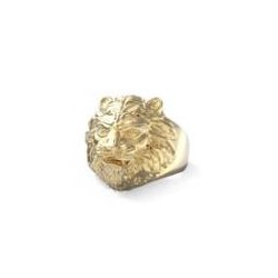 Bague acier doré - Lion -...