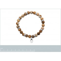 Bracelet jaspe marron -...