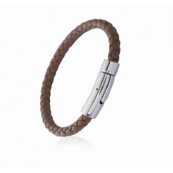 Bracelet homme - Cuir brun...