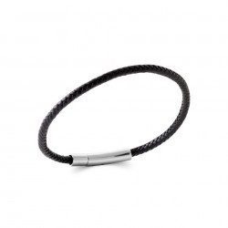 Bracelet homme - Cuir noir...