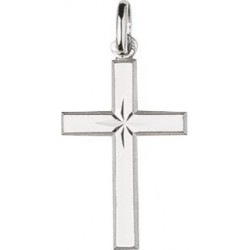 Croix argent rhodié -...