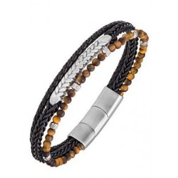 Bracelet acier - Cuir...