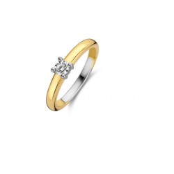 Solitaire argent et oxyde...