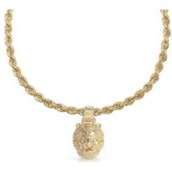 Collier acier doré - Tête...