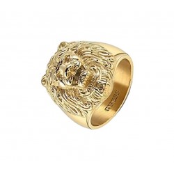 Bague acier doré - Tête de...