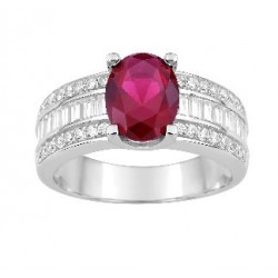 Bague argent rhodié - Oxyde...