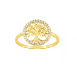 Bague plaqué or - Arbre de...