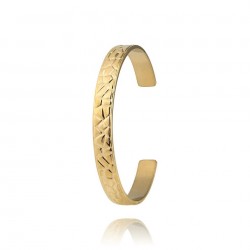 Bracelet rigide acier  doré...