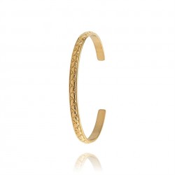 Bracelet rigide acier  doré...