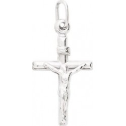 Croix argent rhodié - Christ